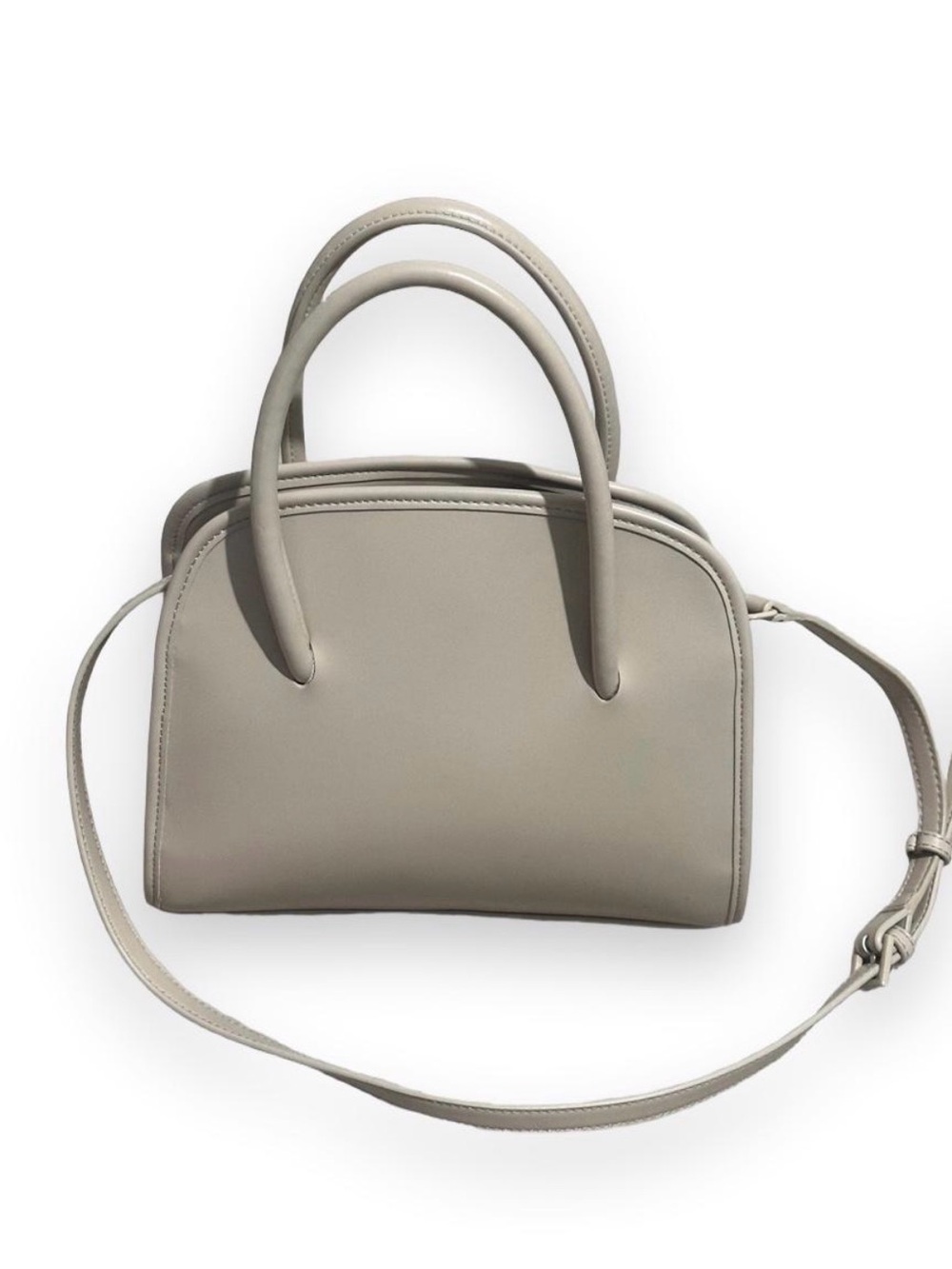 Zara Light Taupe Satchel with Crossbody Strap